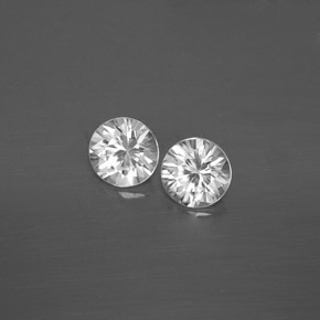 Zircone naturale bianco da  ct, taglio rotondo, VVS