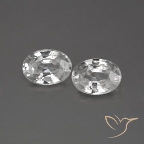 2.49ctw Naturale Bianco Zircone, Ovale, VS