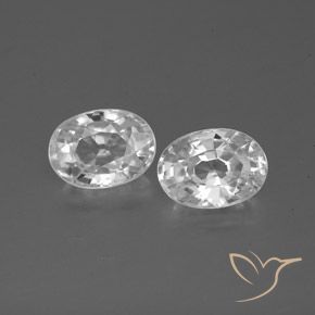 2.58ctw Naturale Bianco Zircone, Ovale, VS