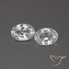 2.44ctw Naturale Bianco Zircone, Ovale, VVS