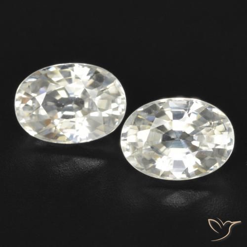 2.87ctw Naturale Bianco caldo Zircone, Ovale, SI