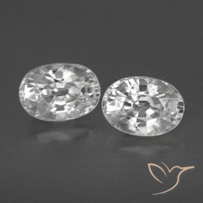 2.87ctw Naturale Bianco Zircone, Ovale, VVS-VS