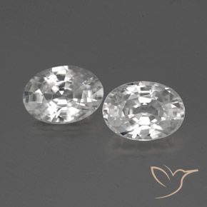 2.39ctw Naturale Bianco Zircone, Ovale, VVS-VS
