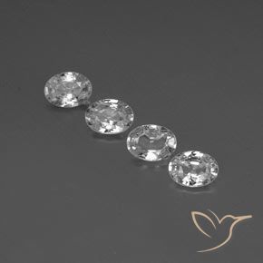 4.68ctw Naturale Bianco trasparente Zircone, Ovale, VVS-VS