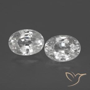 2.69ctw Naturale Bianco Zircone, Ovale, VVS