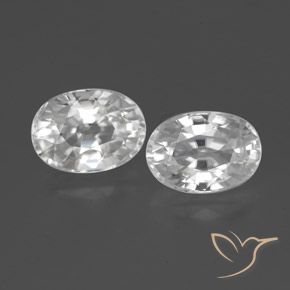 2.90ctw Naturale Bianco Zircone, Ovale, VVS