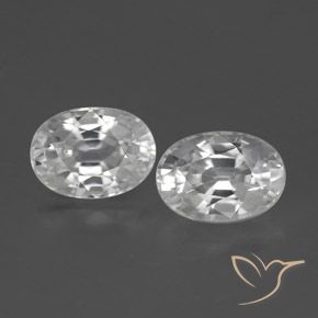 2.84ctw Naturale Bianco Zircone, Ovale, VS