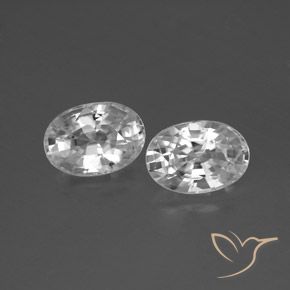 2.76ctw Naturale Bianco trasparente Zircone, Ovale, VS