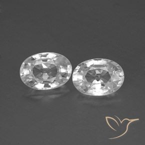 2.69ctw Naturale Bianco Zircone, Ovale, VS