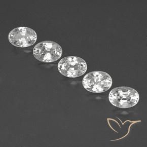 7.07ctw Naturale Bianco Zircone, Ovale, VVS-VS