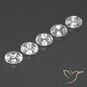 Gemme di Zircone Bianco naturale da 7.07 ct, Ovale, VVS-VS