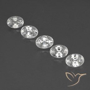 7.09ctw Naturale Bianco Zircone, Ovale, VVS-VS