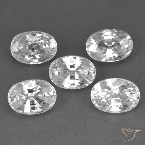 Gemme di Zircone Bianco naturale da 7.10 ct, Ovale, VVS-VS