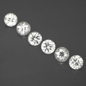Zircone naturale bianco da 3,15 ct, taglio rotondo, VVS-VS