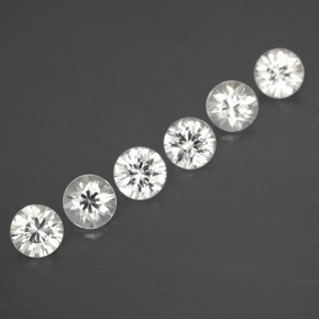 Zircone naturale bianco da 3,15 ct, taglio rotondo, VVS-VS
