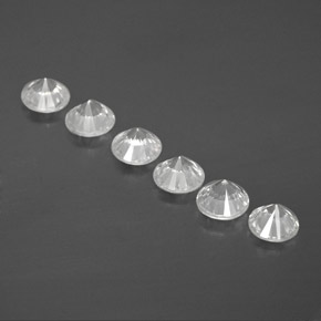 Zircone naturale bianco da 3,15 ct, taglio rotondo, VVS-VS