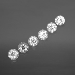 Zircone naturale bianco da 3,36 ct, taglio rotondo, VVS-VS