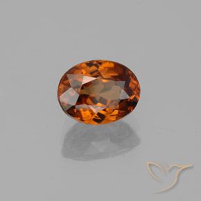 Zircone Arancione scuro naturale da 2.03 ct, Ovale, VVS-VS