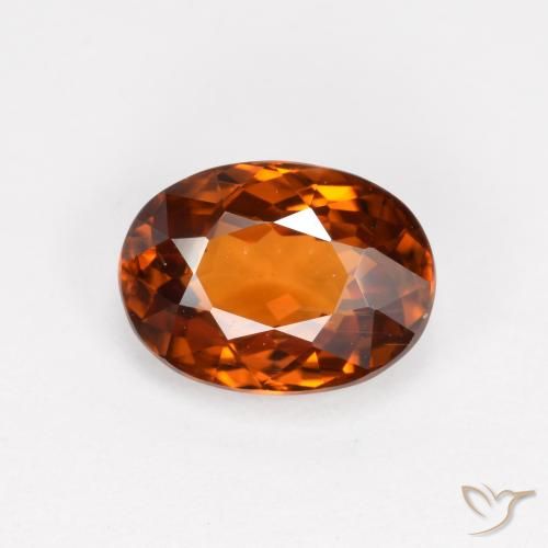 Zircone naturale arancione da 2,19 ct, taglio ovale, VS