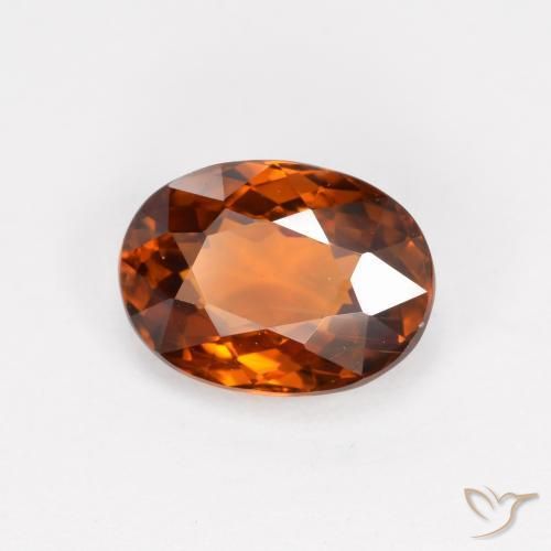Zircone naturale arancione da 2,19 ct, taglio ovale, VS