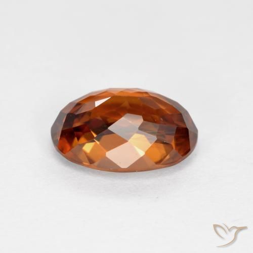 Zircone naturale arancione da 2,19 ct, taglio ovale, VS