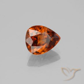Zircone Arancione scuro naturale da 2.04 ct, Forma a pera, VVS-VS