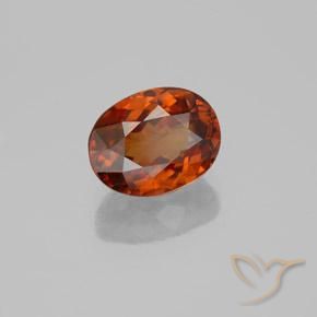Zircone Rosso brillante naturale da 2.43 ct, Taglio ovale, VVS-VS