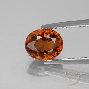 Zircone naturale arancione da 2,38 ct, taglio ovale, VVS-VS
