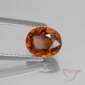 Zircone naturale arancione da 2,38 ct, taglio ovale, VVS-VS