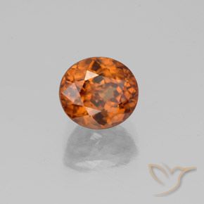 Zircone Arancio medio-scuro naturale da 2.42 ct, Ovale, VVS