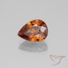 Zircone Arancio Medio naturale da 2.10 ct, Forma a pera, VS