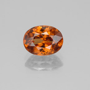 Zircone naturale arancione da 2,21 ct, taglio ovale, VS
