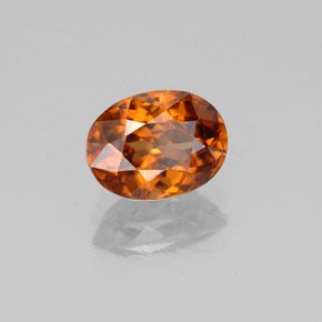 Zircone naturale arancione da 2,21 ct, taglio ovale, VS