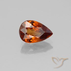 Zircone Arancione scuro naturale da 1.96 ct, Forma a pera, VS