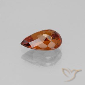 Zircone Arancione scuro naturale da 1.96 ct, Forma a pera, VS