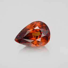 Zircone Arancio Medio naturale da 2.08 ct, Forma a pera, VVS