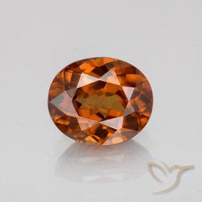 Zircone naturale arancione da 2,11 ct, taglio ovale, VVS