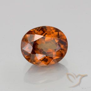 Zircone naturale arancione da 2,11 ct, taglio ovale, VVS