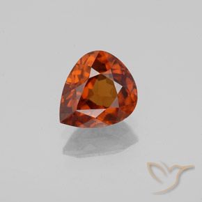 1.59ct Naturale Arancione Ambra Zircone, Forma a pera, VVS