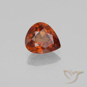 Zircone Arancione Ambra naturale da 1.59 ct, Forma a pera, VVS