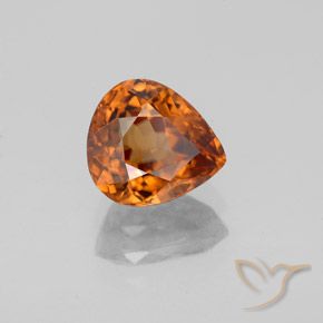 Zircone Arancio medio-scuro naturale da 2.08 ct, Forma a pera, VS