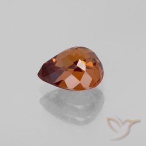 Zircone Arancio medio-scuro naturale da 2.08 ct, Forma a pera, VS