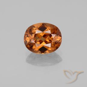 Zircone naturale arancione da 1,85 ct, taglio ovale, VVS-VS