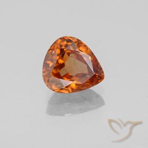 Zircone Arancione rossastra naturale da 1.83 ct, Forma a pera, VVS
