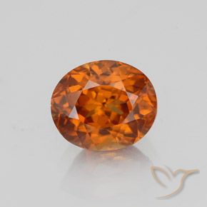 Zircone naturale arancione da 1,78 ct, taglio ovale, VVS-VS