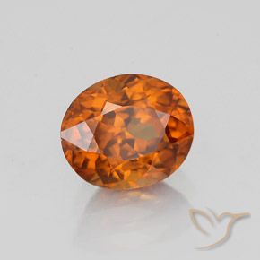Zircone naturale arancione da 1,78 ct, taglio ovale, VVS-VS