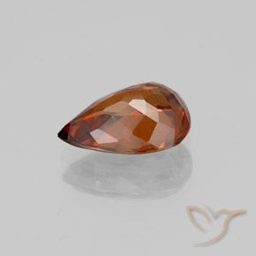 Zircone Arancione scuro naturale da 2.05 ct, Forma a pera, VVS
