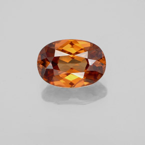 Zircone naturale arancione da 1,98 ct, taglio ovale, VVS