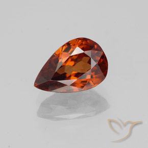 2.17ct Naturale Arancione scuro Zircone, Forma a pera, VVS