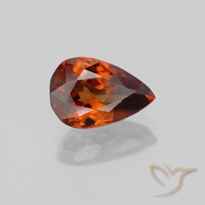 Zircone Arancione scuro naturale da 2.17 ct, Forma a pera, VVS